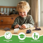 Toymany 14PCS Mini North American Forest Animals Figurines, Realistic Jungle Animal Toys Includes Elk Pronghorn Jaguar Gey Fox for Kids Adults Toddlers