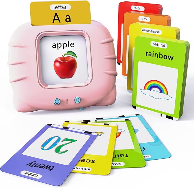Lapare Audible Educational Toy with Music for Toddlers Age 1 2 3 4 5, 252 Sight Words Flash Cards Kindergarten Toy for Girls to Learn Alphabet Number Color Shapes and More