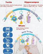 Pau1Hami1ton Car Seat Toys, Stroller Toys,Car Seat Toys for Babies 0-6 Months,3 Month Baby Toys Fit for Crib Bed,Stroller,Car Seat,Baby Gifts.S-19(Whale)