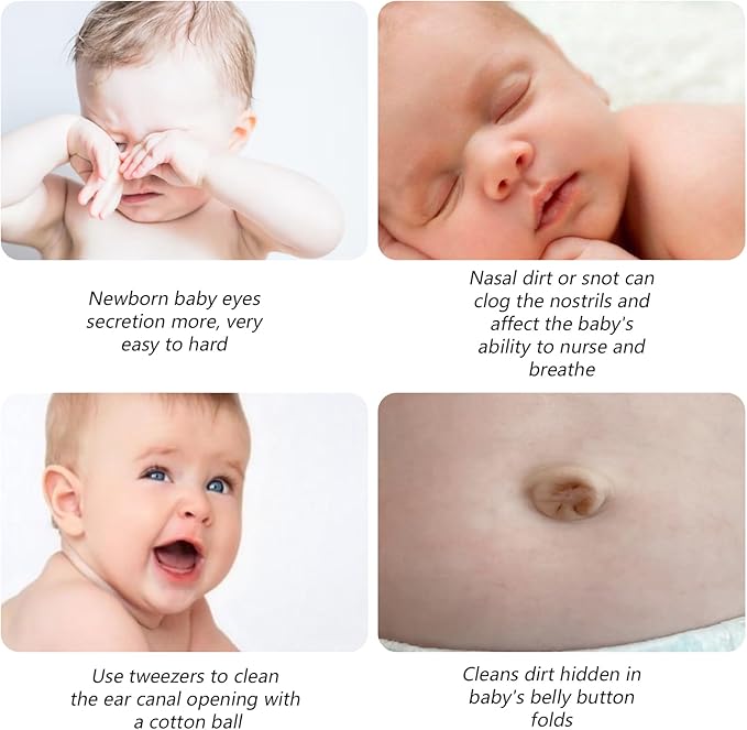 5 Pcs Nose Cleaning Tweezers, 5 Colors Baby Booger Picker with Round Head Effective Nose Picker Baby Ear Noses Navel Cleaner Clip for Babys Care