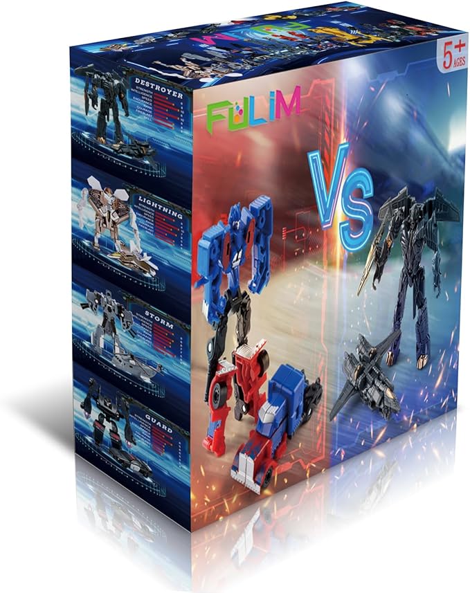 8 Pcs Mini Car Robot Toys, 3.5-inch Small Hero Action Figures, Birthday Favors Toys for Kids Age 5 and up.