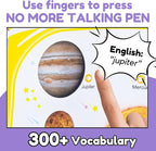 ZeenKind English Learning Talking Book for Kids 2 3 4 5 6 Years Old, 300+ Words Interactive Audio Sound Books for Toddlers, Early Learning Educational Electronic Musical Toy