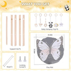 Wooden Play Gym with Mat, Foldable Baby Activity Gyms for Infants Newborn Baby Girl and Boy, Tummy Time Baby Infant Toys 0-6 6-12 Months (Gray)