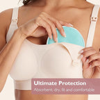 Momcozy Reusable Breast Pads, Innovative Use of Absorbent Fabric & 4 Layers of Super Absorbent Core Washable Nursing Pads, Absorb Quickly and Leak-Proof, 14 Pack + Wet & Dry Separation Bag + Wash Bag