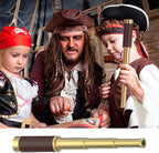Pirate Monocular Telescope with Treasure Map Pocket Compass - Collapsible Spyglass for Party Accessory Set