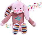 Lumio Musical Stuffed Animal Plush Toy with Lights & Sounds - Cute Interactive Toy for Newborns, and 3 6 12 to 48 Months (Bunny)