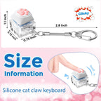 Keyboard Fidget Toys, Keyboard Fidget Keychain Keyboard Decompression Toys Keyboard Fidget Toy Button Stress Relief Gifts for Adult and Kids,Finger Clicker Toys,ADHD Toy,Cool Fidgets(Cat's paw)
