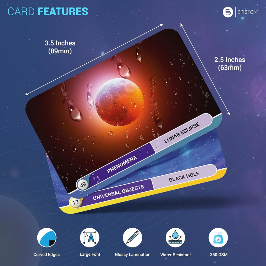 75 Space Flash Cards – STEM Learning Resource - Solar System, Stars, Galaxies, Planets, Satellites, Universe - Astronomy Flashcards for Science Students & Future Astronauts – Grade School & Homeschool