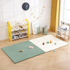 Baby Play Mat 48"x48" – Thick, Non-Slip Foam Mat for Babies and Toddlers. Foldable, Scrubbable, Odorless, and Soft, Ideal for Playpens, Crawling, and Indoor Playtime-Beige