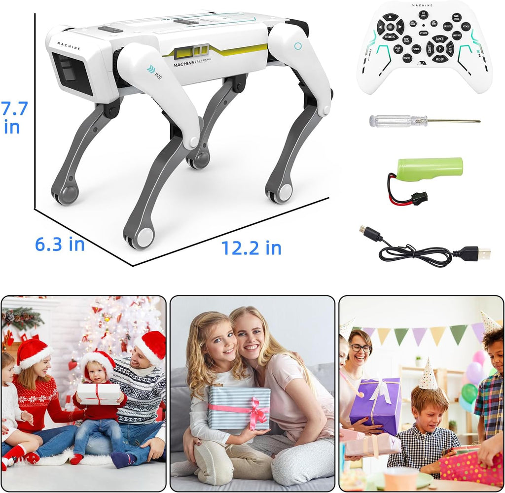 Mostop Smart Robot Dog, Interactive AI Smart Dog Toy for Kids 5-7 - RC Robot Puppy with Voice/App/Remote Control, Support Action Programming, 30+ Actions, Ideal STEM Gift for Adults/Kids