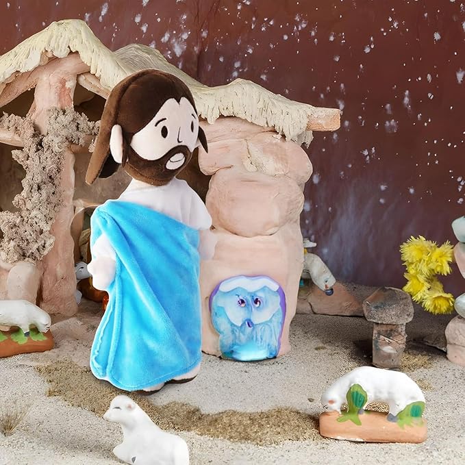 Jesus Plush Doll Guardian Mary Stuffed Baptism plushie Savior Toy for Church Sunday School Religious Easter