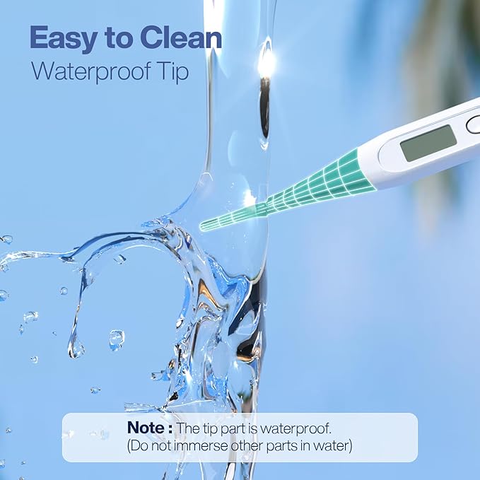 Boncare 10 Seconds Digital Thermometer for Adults and Kids - Accurate & Safe Rectal Thermometer for Baby with Fever Alarm, Oral Thermometer (Clear Blue)