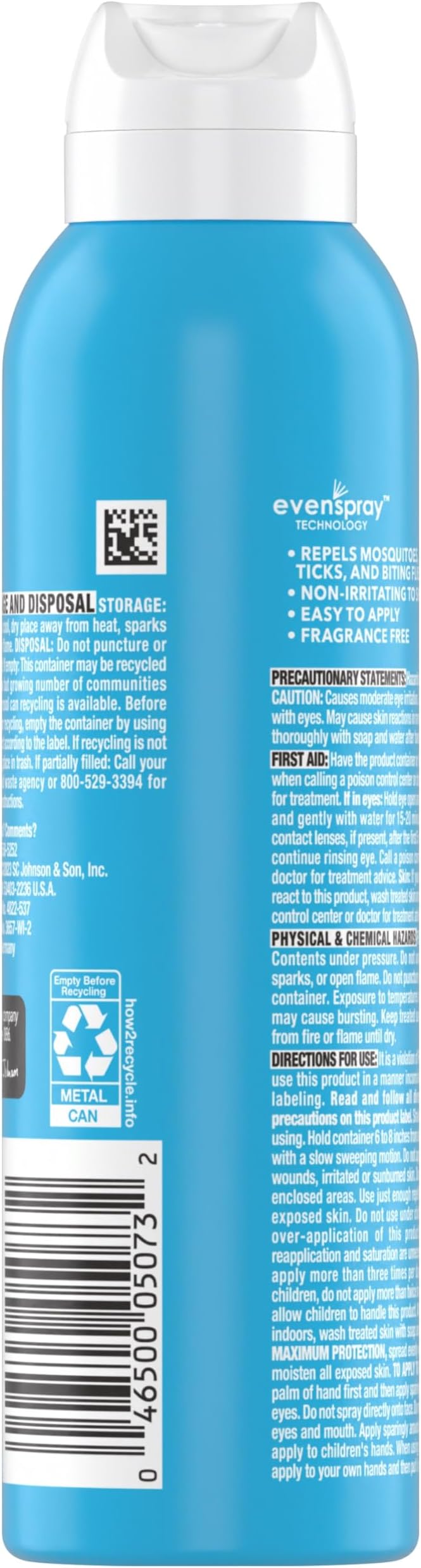 OFF! Insect Repellent Aerosol for Adults & Kids, Fragrance-Free Bug Spray for Everyday Protection from Mosquitoes and Ticks, 5 oz