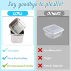 Stainless Steel Snack Containers for Kids,7.2oz Easy Open Leak Proof Reusable Snack Box Container with Lids,Small Lunch Containers for Meal Prep,School,Picnic and Travel-3Pack