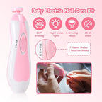 28 in 1 Baby Healthcare and Grooming Kit, Infant Baby Nursery Kit Electric Nail Trimmer Set with Gas Colic Passer Nasal Aspirator Nail Clipper Hair Brush Comb for Newborn Girls Boys (Pink)