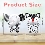 Baby Rattles 0-6 Months Newborn Toys Baby Toys 0-6 Months Rattles for Babies 0-6 Months Infant Toys 0-3 Months, Black & White High Contrast Baby Toys Plush Stuffed Toys for 0 3 6 9 12 Months Girl Boy