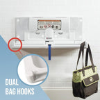 Foundations Classic Horizontal Wall-Mounted Baby Changing Station for Commercial Restrooms, Includes One Handed Adjustable Safety Strap & Liner Dispenser, Gray (100-EH)