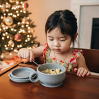 TalkTools Itsy Bowl with Locking Lid - Platinum grade silicone with Volume Lines, Curved Walls for Easy Scooping - for Babies, Toddlers, Children, and Elderly - Snack Cup Lid Accessory (Tangerine)