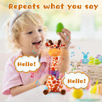 Dancing Giraffe Musical Toys Recording and Repeating Plush Baby Toys 6 to 12 Months Toys, Singing Talking Giraffe Baby Developmental Toy,Valentines Day Decor/Gift for Friend