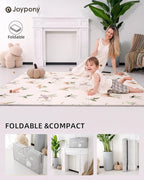 Baby Play Mat 71x79 Inch, 2 in 1 Fabric & XPE Dual-Sided Design Foldable Play Mats for Babies and Toddlers, Waterproof & Anti-Slip Baby Mat for Floor, Portable Baby Foam Crawling Mat with Travel Bag