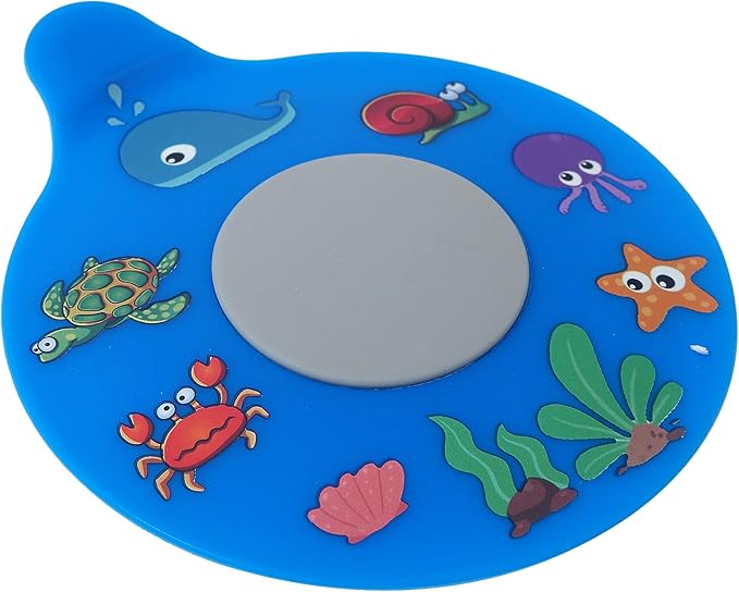 Bathtub Drain Stopper, Silicone Tub Stopper Plug, Universal Bath Drain Cover, Kids Tots Babies Gift (Blue Turtle)