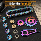 Bike Chain Gear Fidget Spinner for Stress Relief, Metal Sprocket Chain Fidget Toy for Kids Adults, Kinetic Desk Toy Novelty Hand Finger Spinner for Anti-Anxiety, Cool Toy Gift for Man Boy