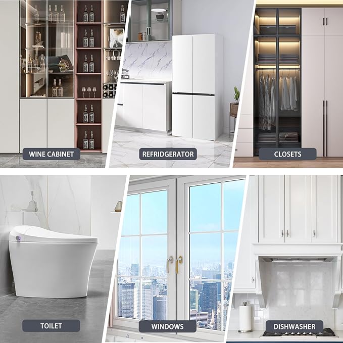 Refrigerator Lock 2 Packs, Fridge Lock with Silicone Wire Protection Fridge Locks for Kids Easy to Use and Install Cabinet Locks with Key, White