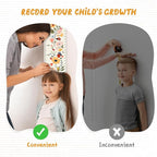 Personalized Name Growth Chart for Kids, Flower Canvas Height Chart Ruler Removable Hanging Wall Ruler Measurement Chart for Home Decoration, Waterproof Measuring Board, Foldable