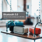 DOSS SoundBox Pro Bluetooth Speaker with 20W Stereo Sound, Active Extra Bass, IPX6 Waterproof, TWS Pairing, Multi-Colors Lights, 20H Playtime, Portable for Beach, Outdoor-Blue