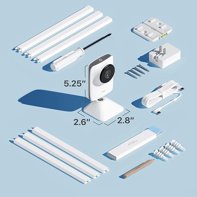 Miku Pro Smart Baby Monitor with Camera, Track Live Breathing with No Wearable, Real-Time Alerts, Sleep Analytics, 1080p Wi-Fi Video, Night Vision, and 2-Way Audio, Wall Mount Included