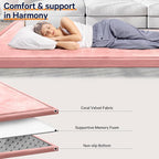 Baby Play Mat for Floor Tummy Time Nursery Rug Muscle Area Rug Playroom Tatami 50 * 50" Memory Foam 1.3" Thick Crawling Mat For Babies,Toddlers, Infants, Kids(Pink)