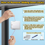 Sliding Door Lock 2 Pack, Child Safety Lock For Sliding Glass Doors, Easy To Install, Keeps Your Baby Out Of Danger, For Sliding Glass Doors, Sliding Windows, Sliding Closets, Etc (Grey)