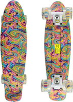 Skateboards Complete 22 Inch Mini Cruiser Retro Skateboard for Kids Boys Youths Beginners
