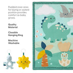 The Peanutshell Unisex Baby Play Gym & 7-in-1 Play Mat - Playmat Baby Toys 0-6, 6-12 Months Tummy Time Mat with Hanging Toys, Soft Padded Mat for Newborns, Infants - Dino