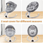 Baby Swing for Infants,Comfort Cradling Baby Rocker Portable Newborn Swing with Music/Remote Control/Timing Function,Grey
