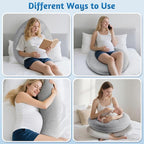 Pregnancy Pillows for Sleeping, C-Shaped Maternity Pillow for Pregnant Women, Memory Foam Body Pillow with Removable Cover, Adjustable Support for Back, Legs, Belly, Neck, 47.2’’ x 9.8’’
