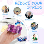 Galaxy Theme Infinity Cube Space Astronaut Infinity Toy Stress and Anxiety Relief Cool Hand Mini Kill Time Cube Toys for Teens Adults, 5 Styles (Graceful Style, 20 Pieces)