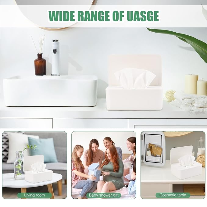 Baby Wipes Dispenser, Wipe Holder for Baby & Adult,Keeps Wet Tissue Fresh, Non-Slip Wipes Case, Flushable Wipe Container with Sealing Design Lid