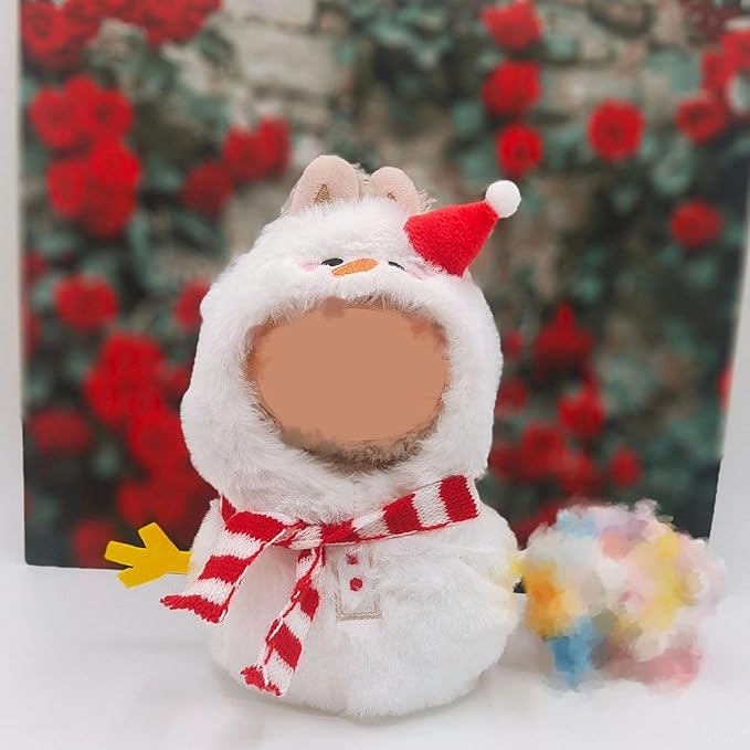 Christmas 17cm Doll Clothes Outfit Set (No Doll) Cute Christmas Clothes Accessories for 15-17cm Dolls Outfit Fashion Handmade Cloth Accessories Outfits Stylish(Snowman Onesie)