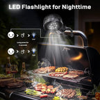 20000mAh Portable Stroller Fan, 120° Auto Oscillation, 3-IN-1 with Power Bank LED Light Detachable Flexible Tripod Rechargeable Battery Powered Clip On Fans Desk for Baby Crib Car Seat Travel