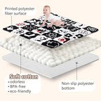 Baby Play Mats for Floor, Upgraded Thick Soft 50x50 Playpen Mat, Anti-Slip Bottom, Foldable and Machine Washable Playmat for Babies and Toddlers Infants(High Contrast)