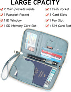 Leather RFID Blocking Passport Holder Travel Wallet, Passport Cover/Travel Wallet for Women/Men with