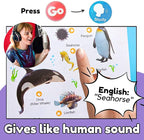 ZeenKind English Learning Talking Book for Kids 2 3 4 5 6 Years Old, 300+ Words Interactive Audio Sound Books for Toddlers, Early Learning Educational Electronic Musical Toy