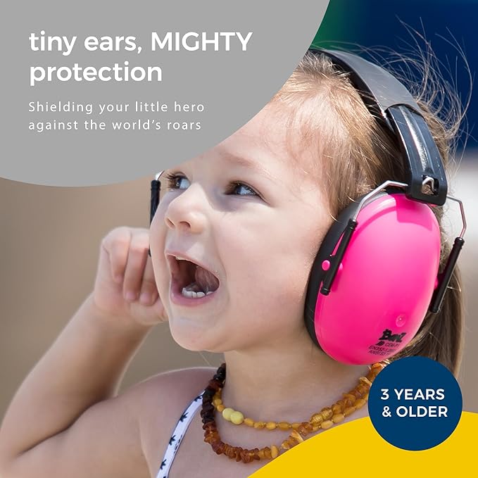 BANZ Kidz Earmuffs 2 Years & Older - Loud Noise Cancelling Kids Headphones & Toddler Ear Muffs, Size Adjustable