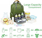 Diaper Bag Backpack with Changing Station, Baby Diaper Bag Organizer for Moms Dads Large Baby Changing Bags