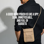 VENTURE 4TH Passport Holder Neck Wallet with RFID Blocking Nylon Lining - Hidden Neck Pouch for Travel (Sleek Black)