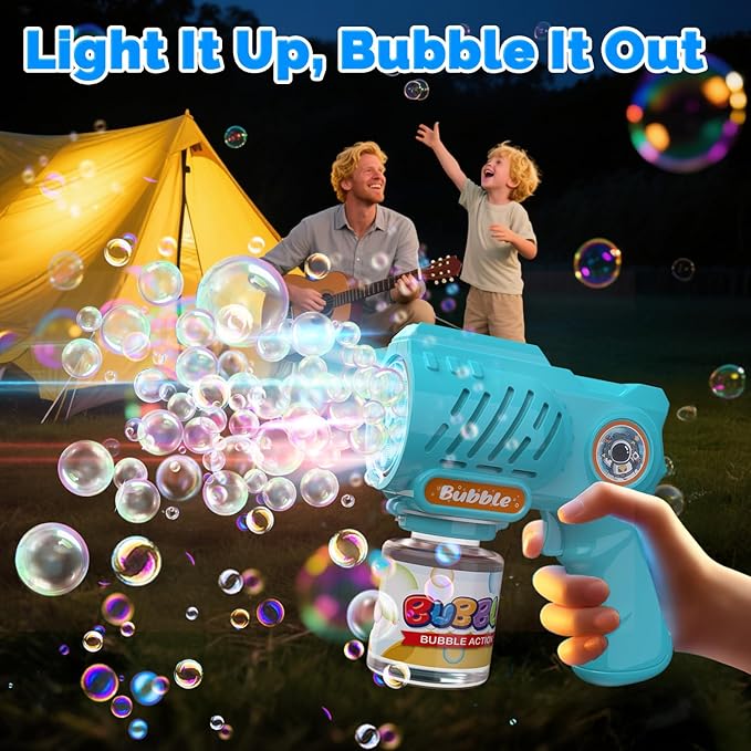 EagleStone Toys for 3+ Year Old Boys Girls, 2 Pack Bubble Gun Machine with Bubble Solution, Outdoor Toy for Kids Ages 4-8,Kids Toys for Ages 3-4 4-6 5-7, Birthday Gifts for 3 4 5 6 7 8 Year Old Boys