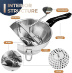 Stainless Steel Food Mill With 3 Milling Discs,Ergonomic design Rotary hand crank Food Mills For Tomato Sauce,Potatoes,Jams,canning, Dishwasher Safe,Includes Multifunctional Spoon,Blue D