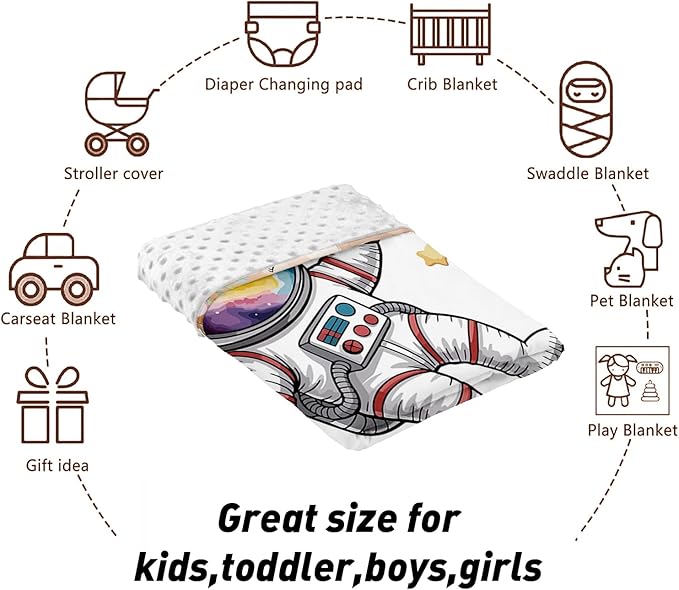 Personalized Baby Crib Bedding Set – Fun Space Theme Nursery Bedding Sets 3 Piece with Custom Name Blanket, Fitted Crib Sheet & Changing Pad Cover – Ideal Newborn Gift for Boys Girls