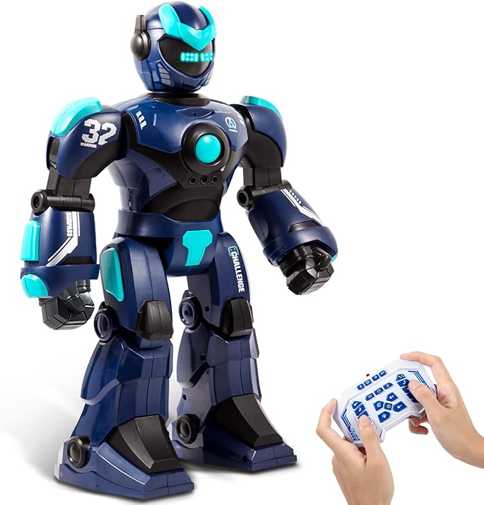 RC Robot Toy for Kids Remote Control Robot Toy, Smart Gesture Sensing Rechargeable & Programmable Robot Walking Dancing Singing Chirstmas Gift for 3-15 Years Old Boys Girls